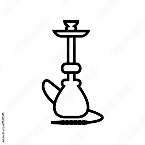 Hookah line icon, vector logo isolated on white background
