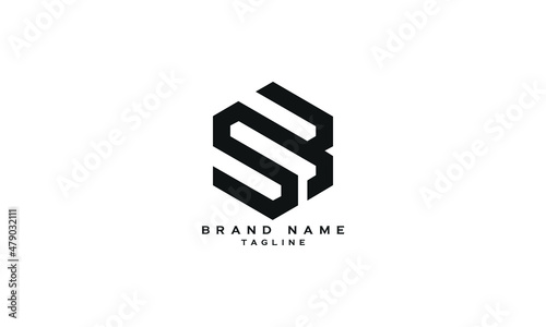 SB, BS, Abstract initial monogram letter alphabet logo design photo