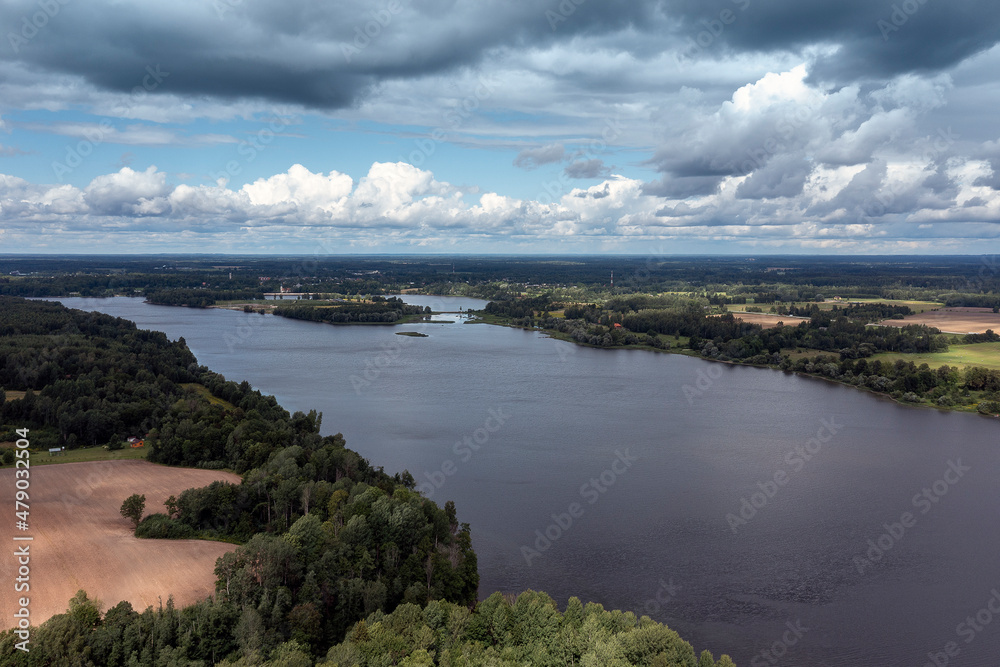 Daugava river next to Koknese city, Latvia.