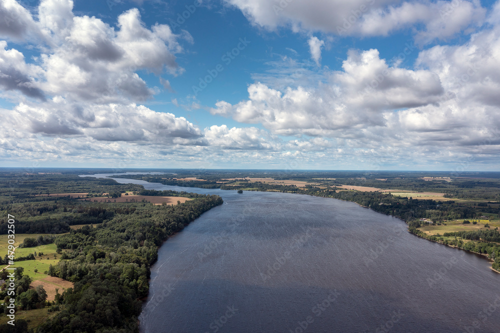 Daugava river next to Koknese city, Latvia.