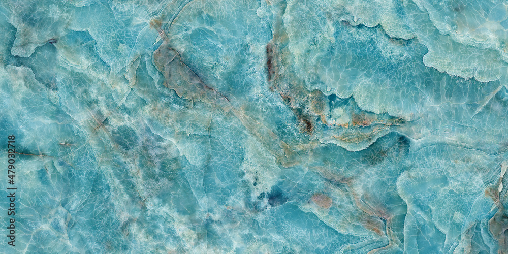 Abstract ocean blue, Natural Luxury. Real natural marble stone and surface background, Beautiful Aqua, Turquoise Green tone polished marble, Detailed Natural Marble pattern with High resolution