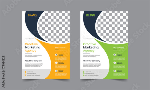 flyer corporate, marketing, company, modern, simple, unique, brochure, magazine, leaflet, abstract flyer design template vector in a4 size
