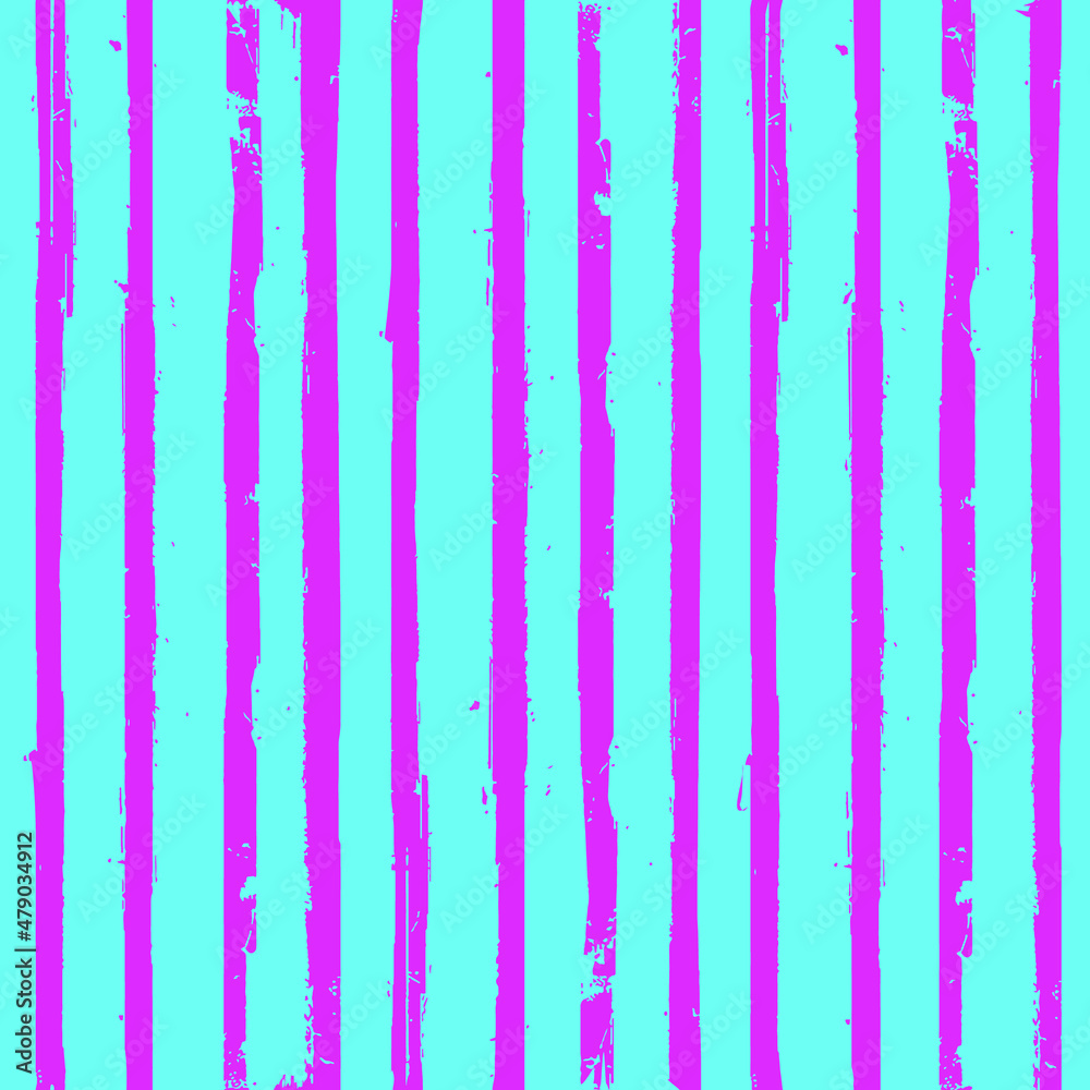 Grunge and distressed pink and blue vertical stripes texture seamless vector pattern background.