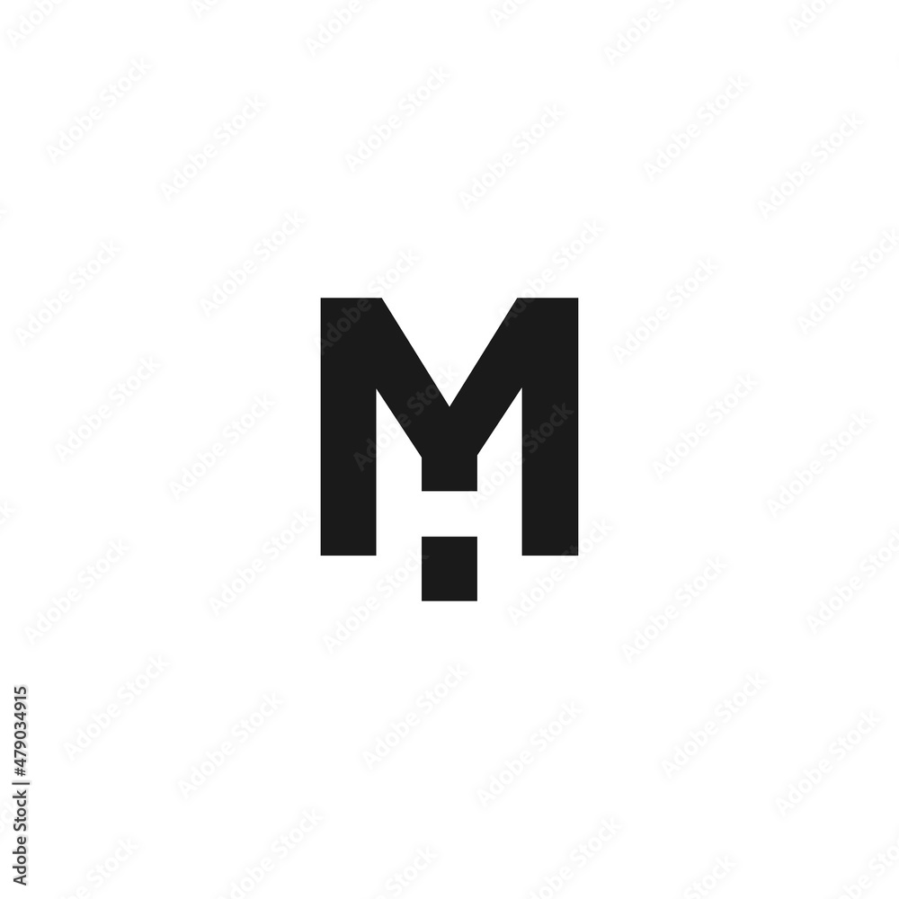 letter MH logo, simple, abstract, elegant letter MH logo, simple, abstract, elegant