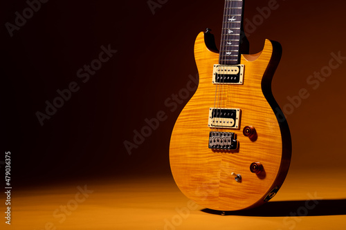 Yellow electric guitar