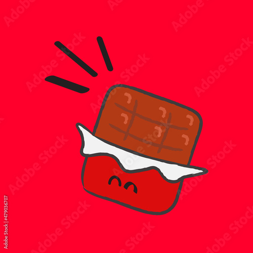 Cute Happy Chocolate - Suitable for background, clip art, design asset, sticker, valentine day, children book, wallpaper and illustration in general