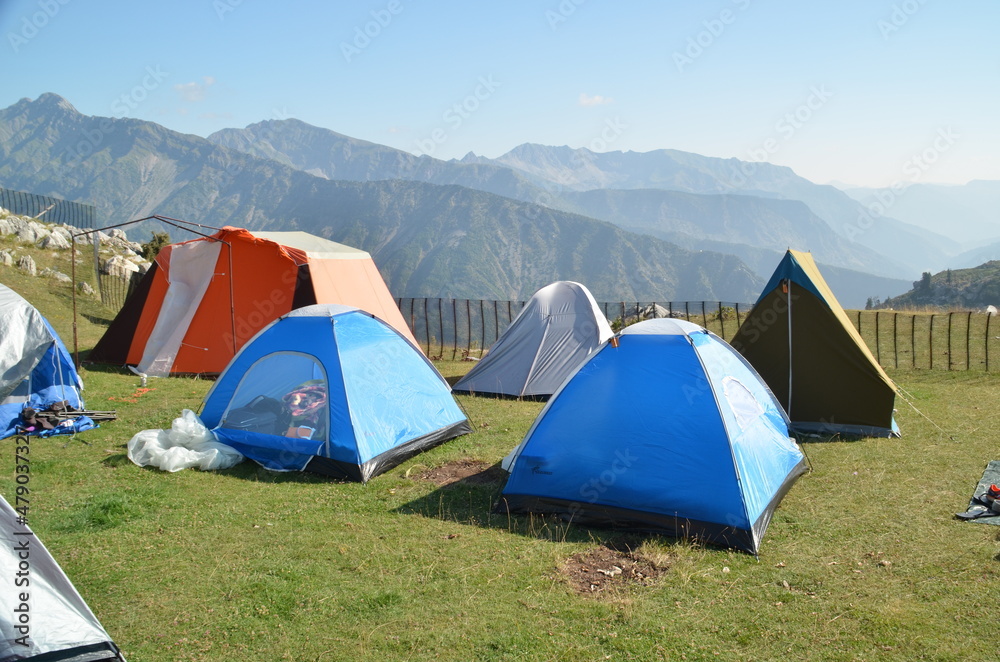 tent tents mountain camping in theodoriana village greece