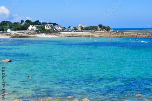 Beautiful view on the sea at Port-Blanc Penvenan in Brittany - France