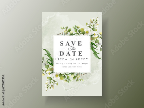Wedding invitation card greenery eucalyptus