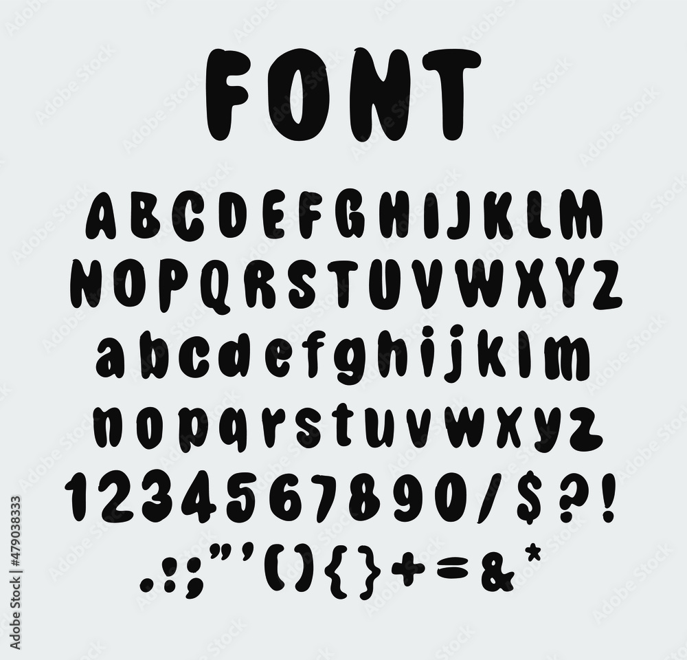 font with hand drawing style font with hand drawing style