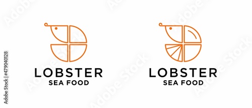 Vector illustration of Lobster line art style. Can used as logo, brands, mascots and tattoo