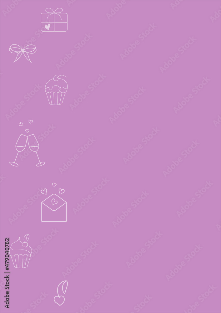 Valentines Day Greeting cards Drawing thin lines blank template with space for text in a minimalistic style Concept of publishing advertising banners on social networks. minimalism