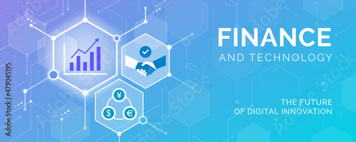 Finance and technology icons connecting together