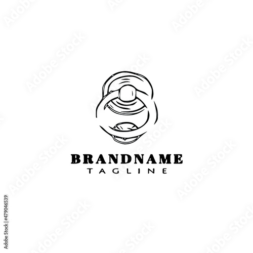 door knocker logo cartoon icon design template black isolated vector illustration