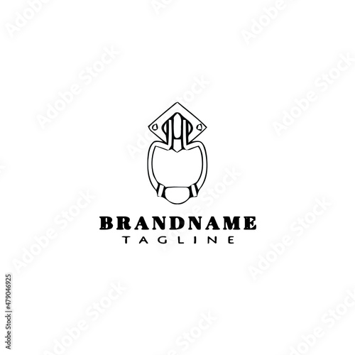 door knocker logo cartoon icon design template black isolated vector illustration