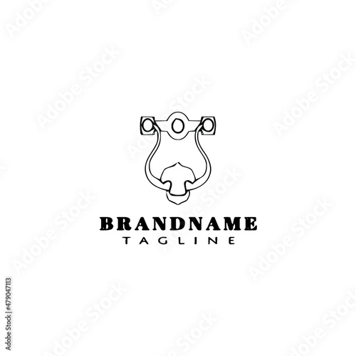 door knocker logo cartoon icon design template black isolated vector illustration