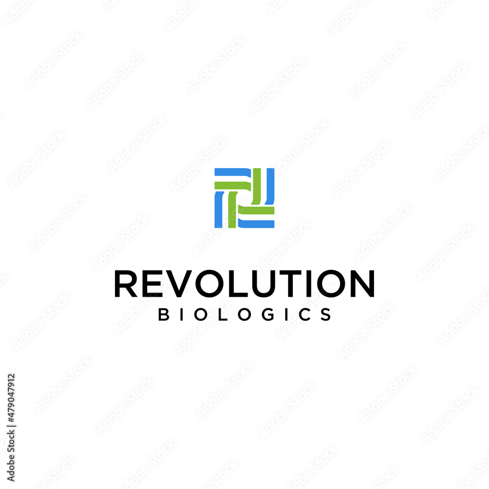 revolution biology logo, simple, elegant, abstract