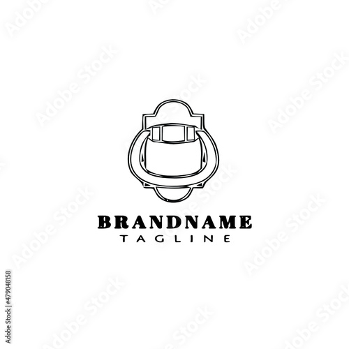 door knocker logo cartoon icon design template black isolated vector illustration