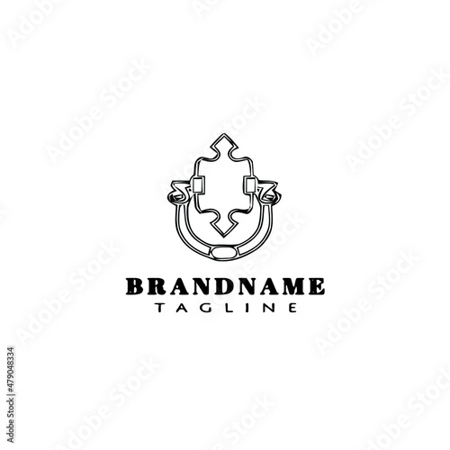 door knocker logo cartoon icon design template black isolated vector illustration