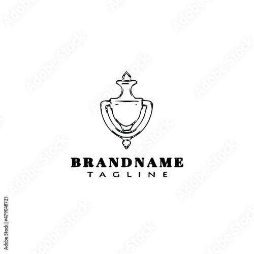 door knocker logo cartoon icon design template black isolated vector illustration