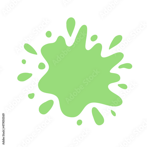 Green paint drop and splash hand drawn for design