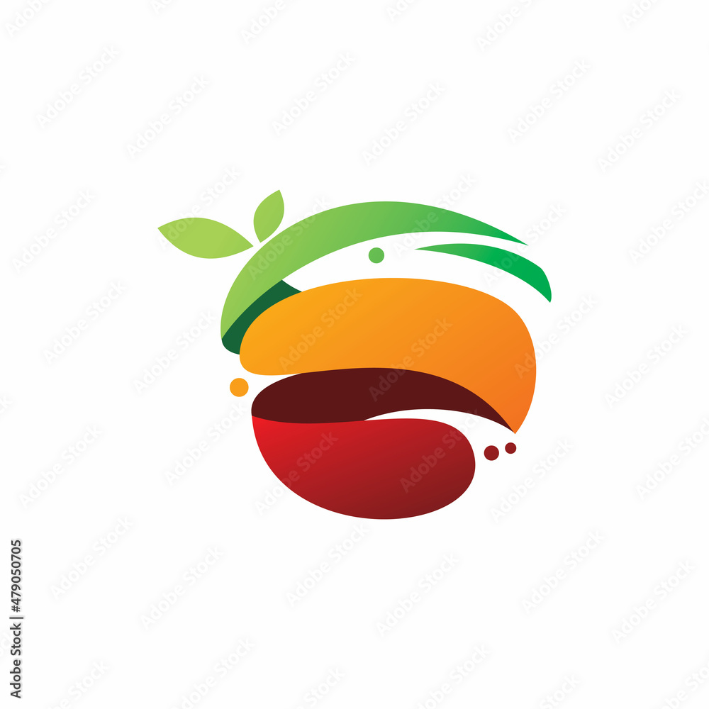 fresh fruit slice color logo design fresh fruit slice color logo design