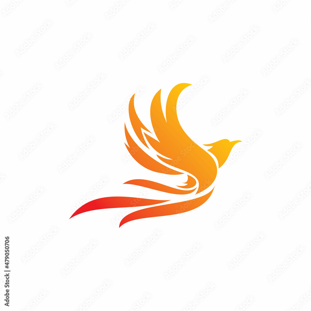 phoenix wing flame logo design