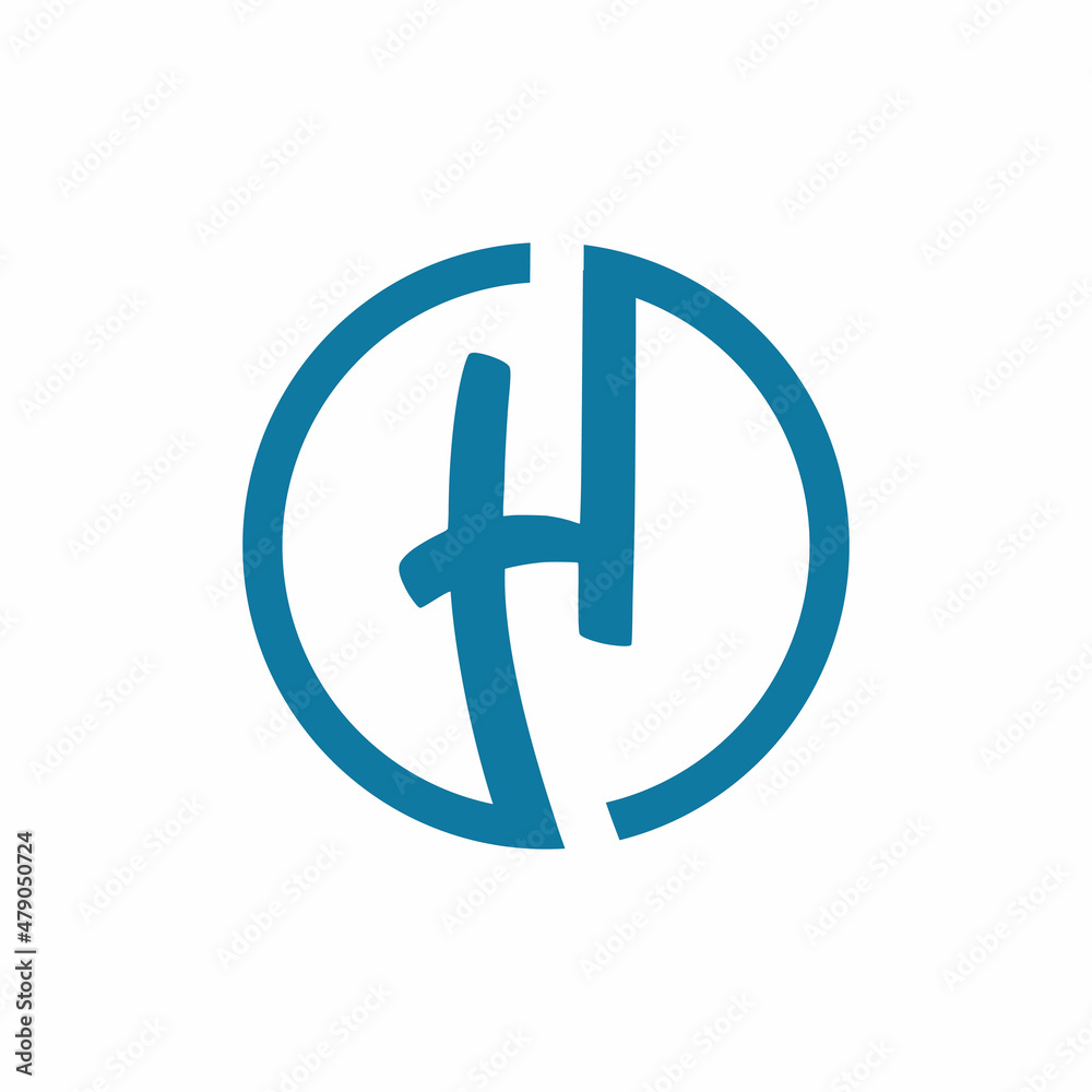 circle blue h letter logo design circle blue h letter logo design