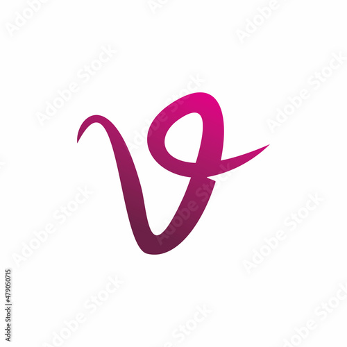 full color initial v letter logo design