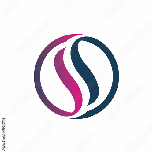 circle s s letter logo design