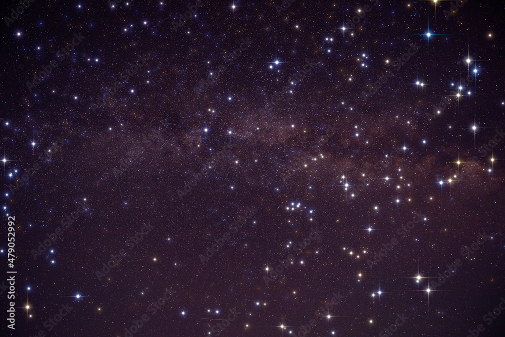 Fototapeta premium Multicolored stars in the night sky. The Milky Way.