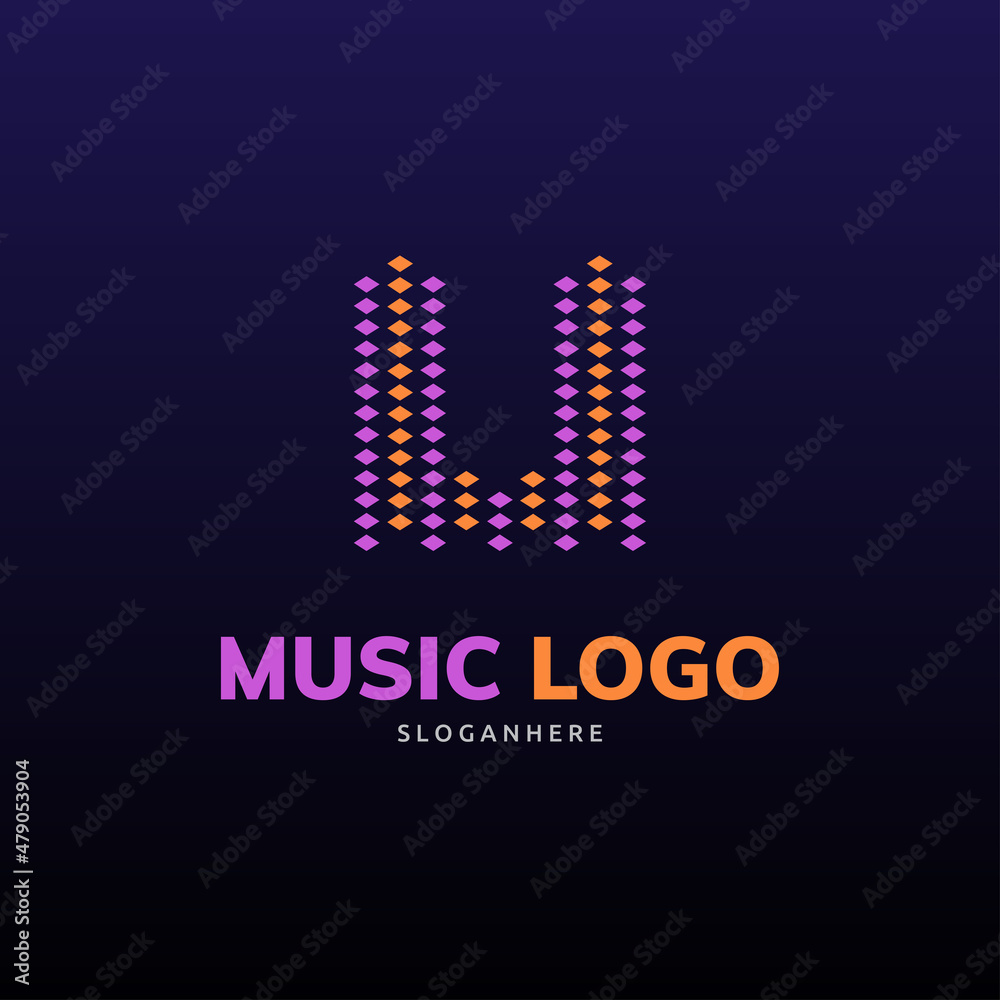 Letter U logo. visualizer logo