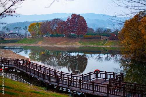 autumn landscape with lake