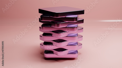 3D verschobene Rosa Platten Metall Rose