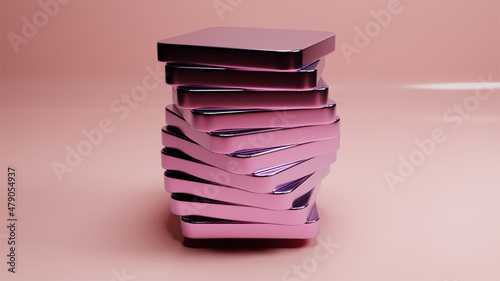 3D verschobene Rosa Platten Metall Rose