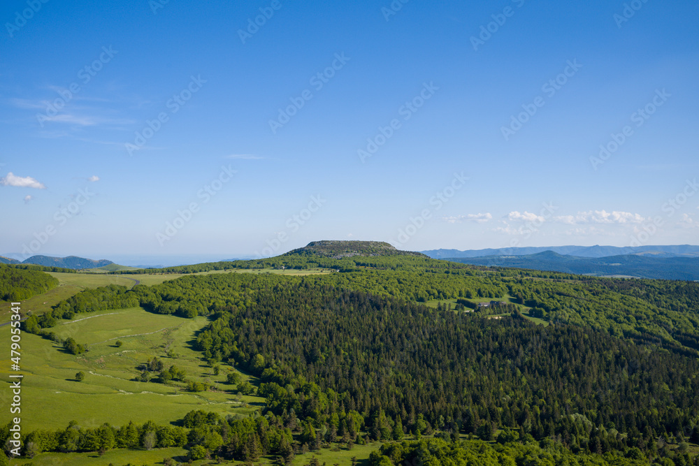 The Ardeche countryside and its immense forests in Europe, France, Ardeche, in summer, on a sunny day. The Ardeche countryside and its immense forests in Europe, France, Ardeche, in summer, on a sunny day.