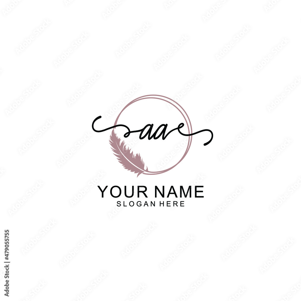 Initial AA beauty monogram and elegant logo design handwriting logo of initial signature Initial AA beauty monogram and elegant logo design handwriting logo of initial signature