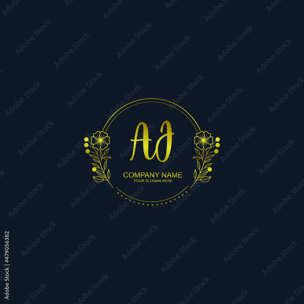AJ initial hand drawn wedding monogram logos AJ initial hand drawn wedding monogram logos