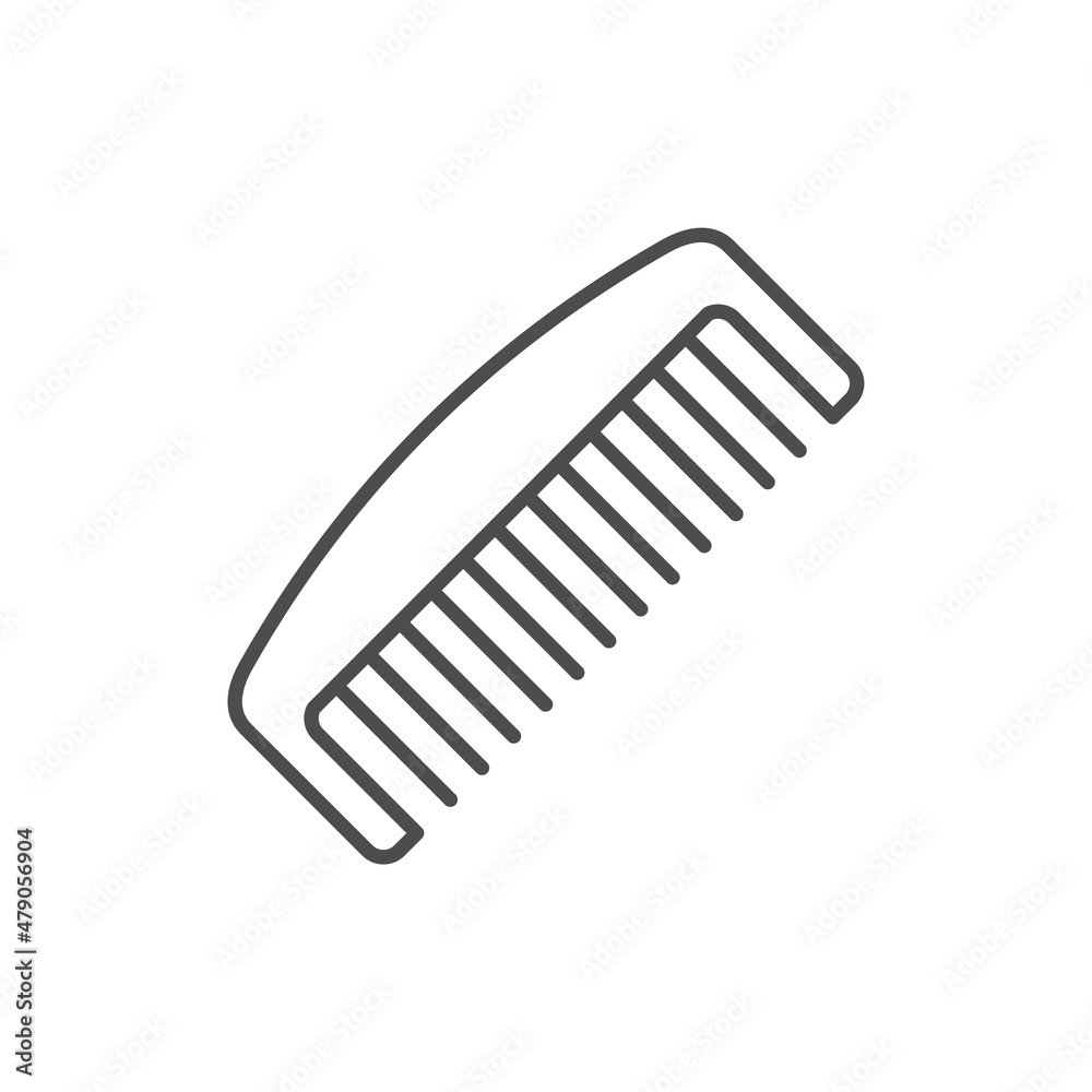 Comb Line Icon isolated on a white background - Barbershop Icon, Vector Illustration Comb Line Icon isolated on a white background - Barbershop Icon, Vector Illustration
