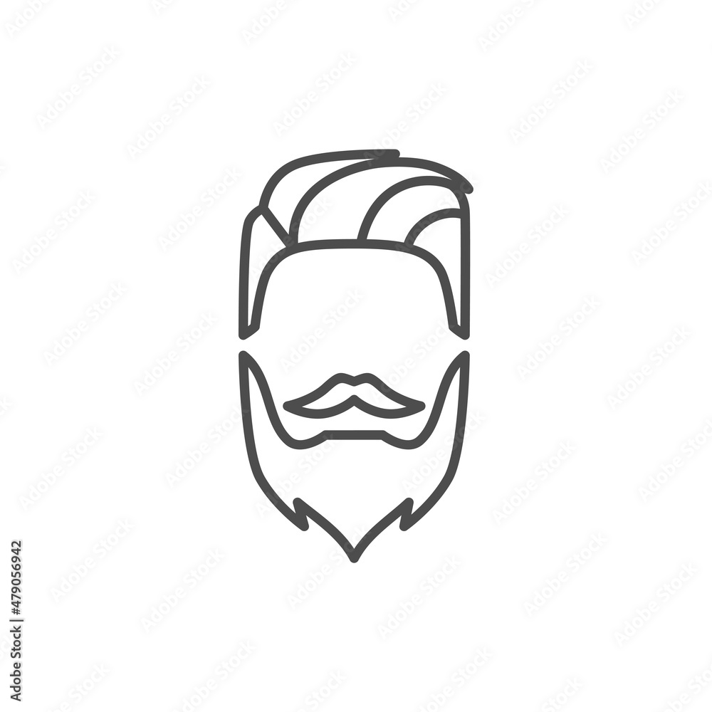 Gentleman Line Icon isolated on a white background - Barbershop Icon, Vector Illustration Gentleman Line Icon isolated on a white background - Barbershop Icon, Vector Illustration