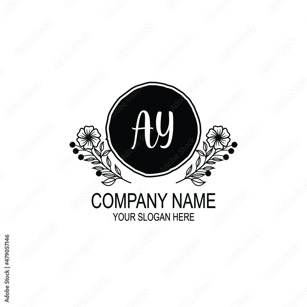 AY initial hand drawn wedding monogram logos AY initial hand drawn wedding monogram logos