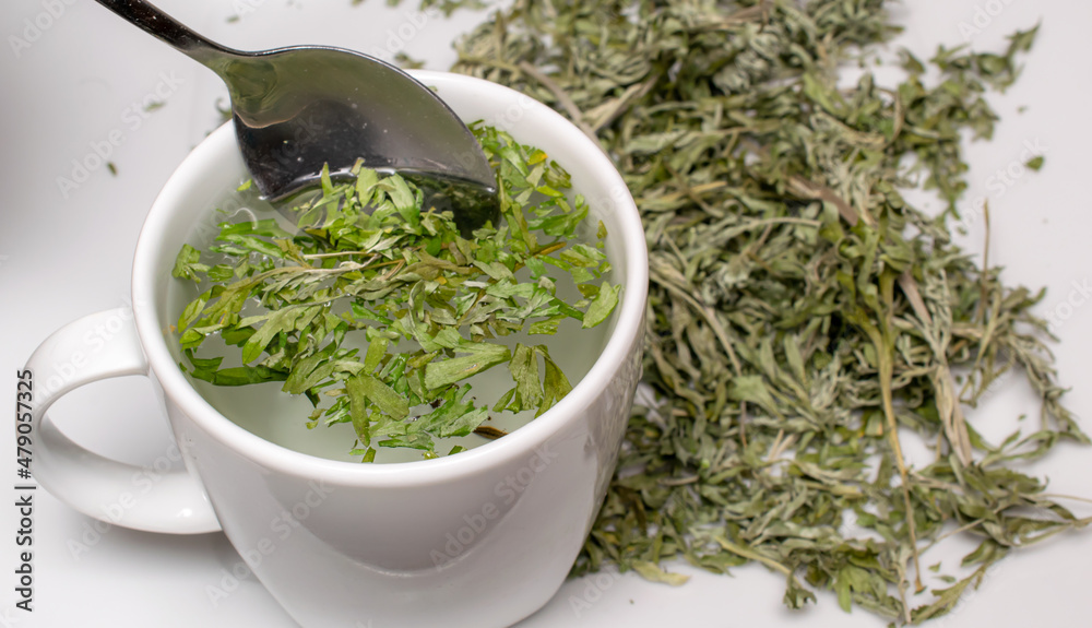 dried wormwood herb for medicinal tea. absinthe and thujone dried wormwood herb for medicinal tea. absinthe and thujone