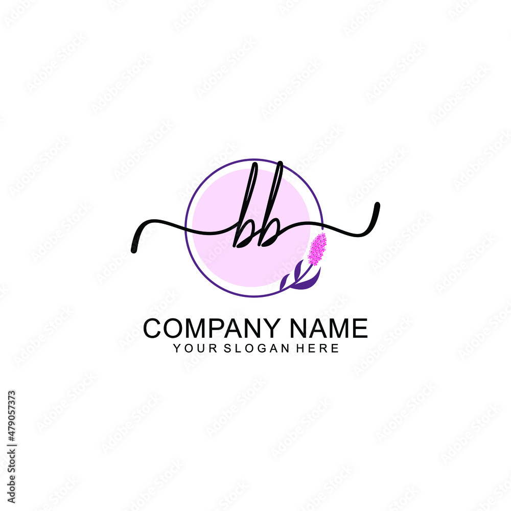 Initial BB beauty monogram and elegant logo design handwriting logo of initial signature Initial BB beauty monogram and elegant logo design handwriting logo of initial signature