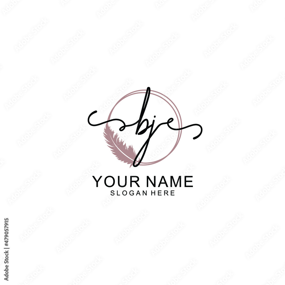 Initial BJ beauty monogram and elegant logo design  handwriting logo of initial signature
