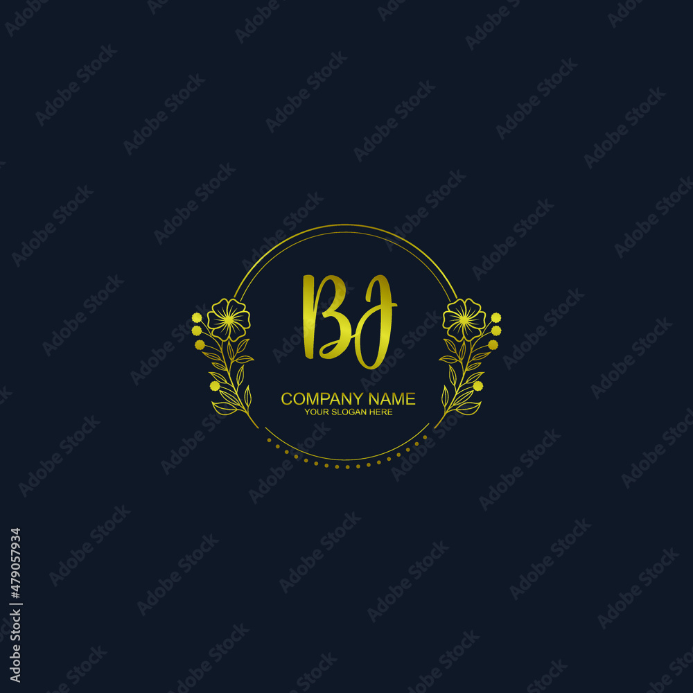 BJ initial hand drawn wedding monogram logos BJ initial hand drawn wedding monogram logos