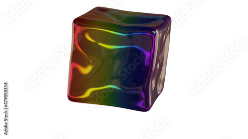 3D Vektor Gummibär Regenbogen Würfel