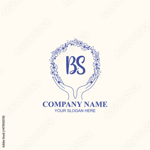 BS initial hand drawn wedding monogram logos