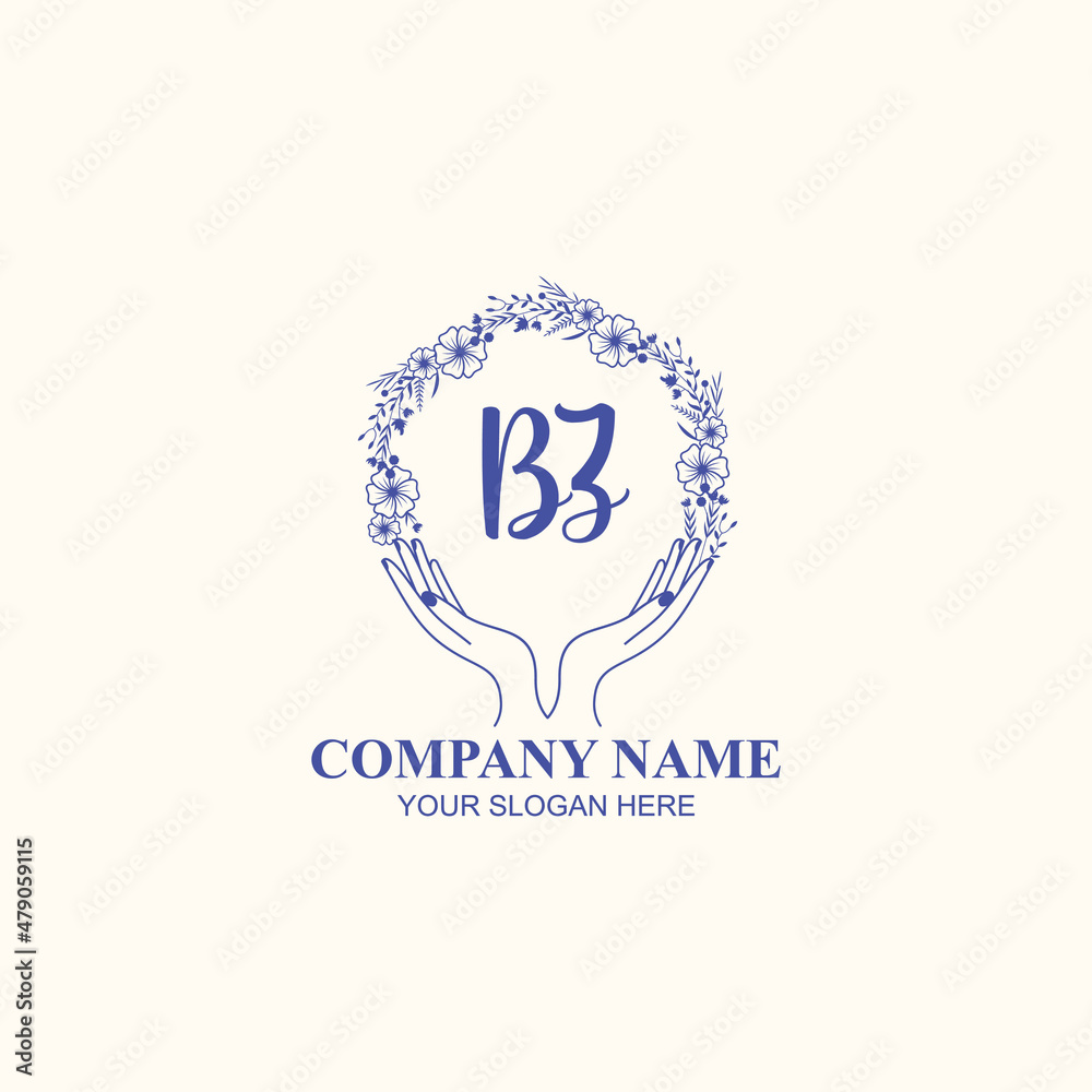 BZ initial hand drawn wedding monogram logos BZ initial hand drawn wedding monogram logos