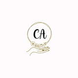 CA initial hand drawn wedding monogram logos