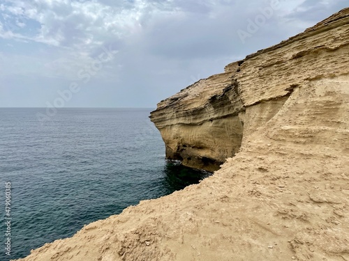 Limestone cliffs at Capo Pertusatu close to Bonifacio. Corsica, France. photo